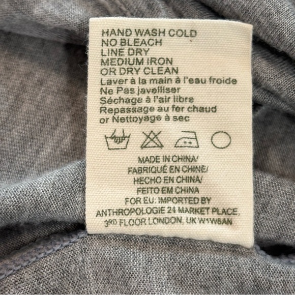 Anthropologie Tiny Chiffon Print with Grey Knit Long Sleeve XD - Picture 6 of 7